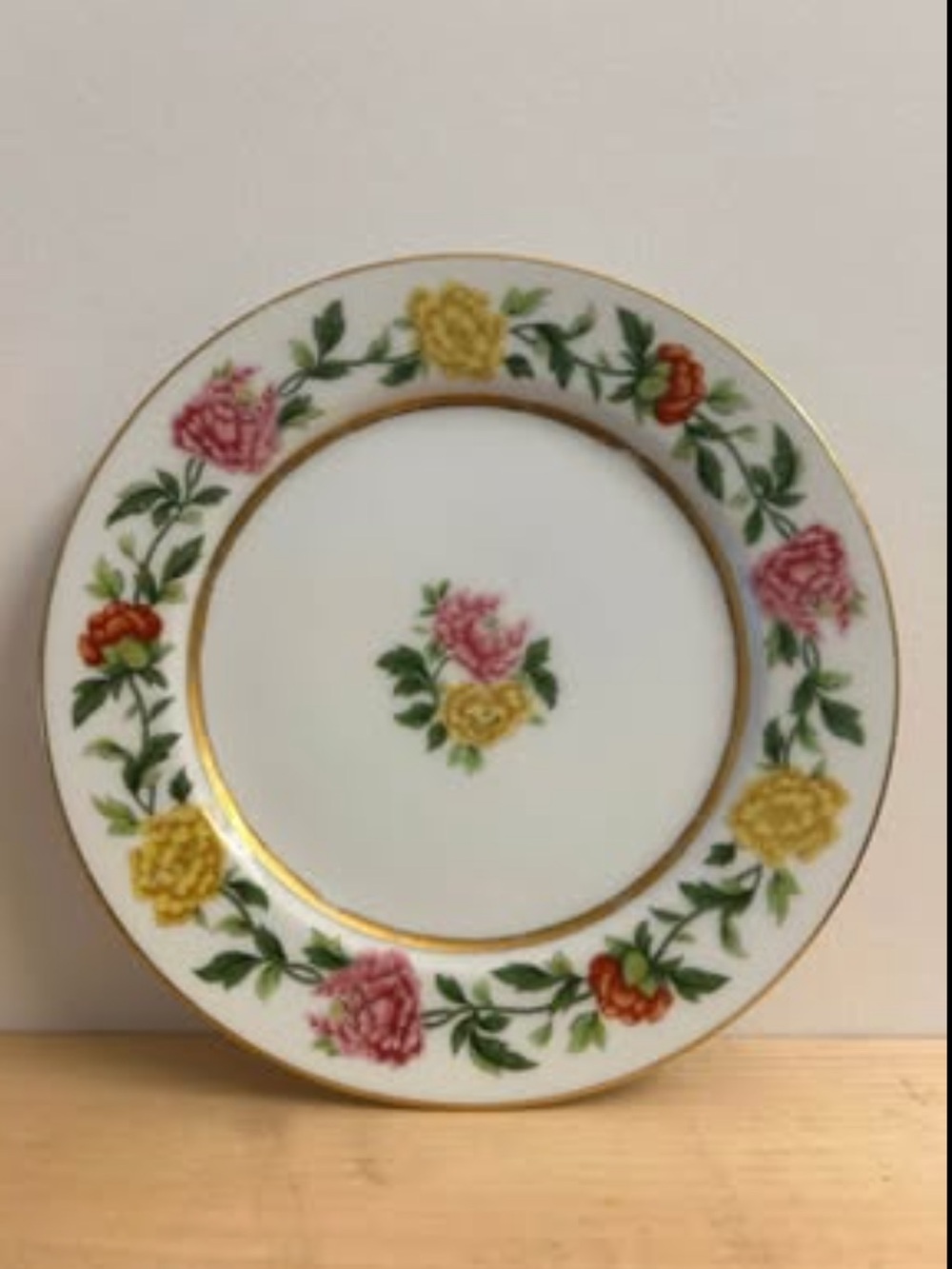 Vintage Mikado China Plates - Set of 4 Pink & Yellow Floral “Patio” Set